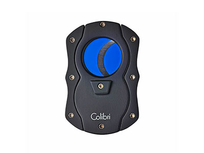 Cigar Cutter Colibri Cut Black W Blue Ss Blades Silicone Coated 62 Ring Gauge