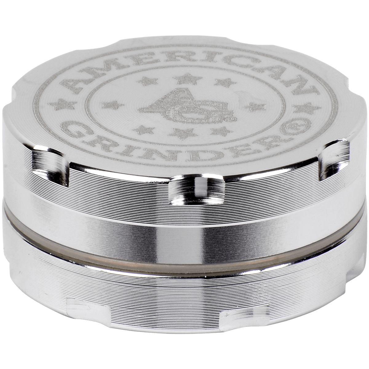 Tobacco Grinder 1.5" Silver Two Piece