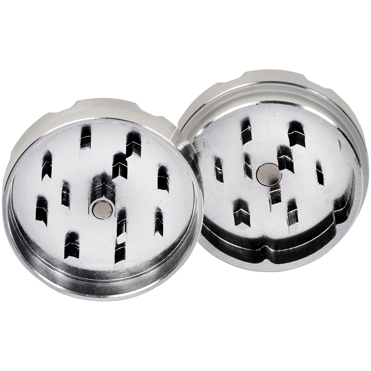 Tobacco Grinder 1.5" Silver Two Piece