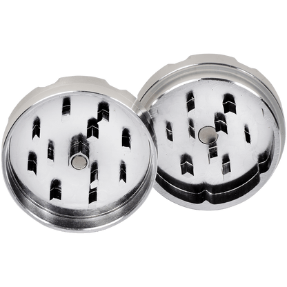 Tobacco Grinder 1.5" Silver Two Piece