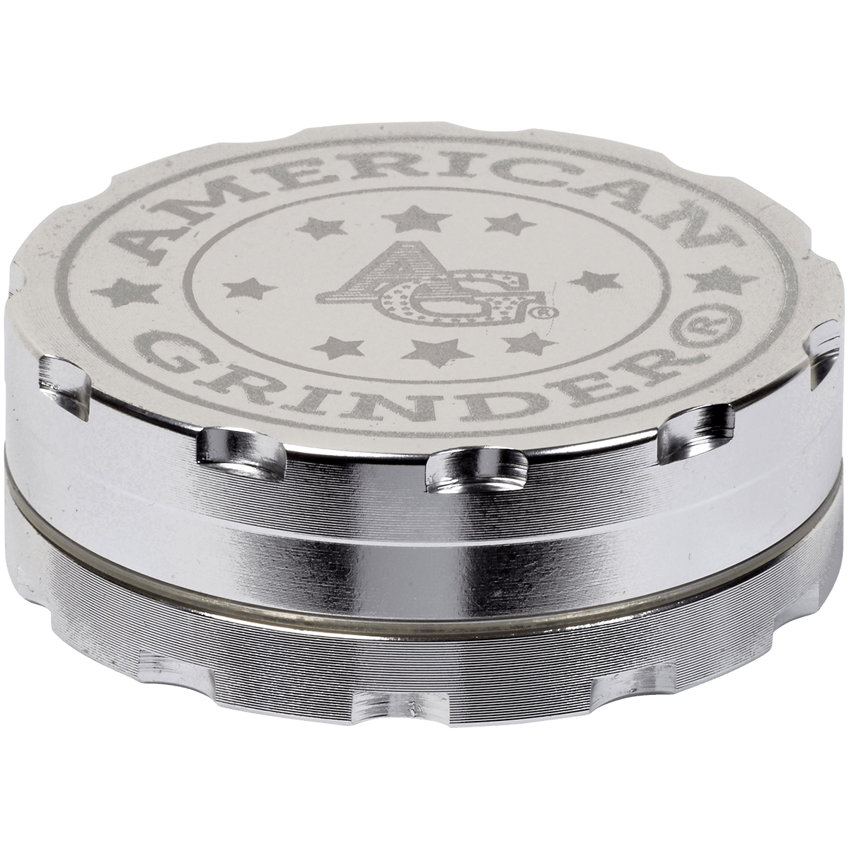 Tobacco Grinder 2.5" Silver Two Piece