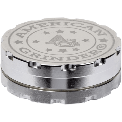 Tobacco Grinder 2.5" Silver Two Piece