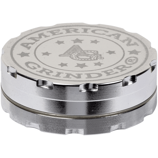 Tobacco Grinder 2.5" Silver Two Piece