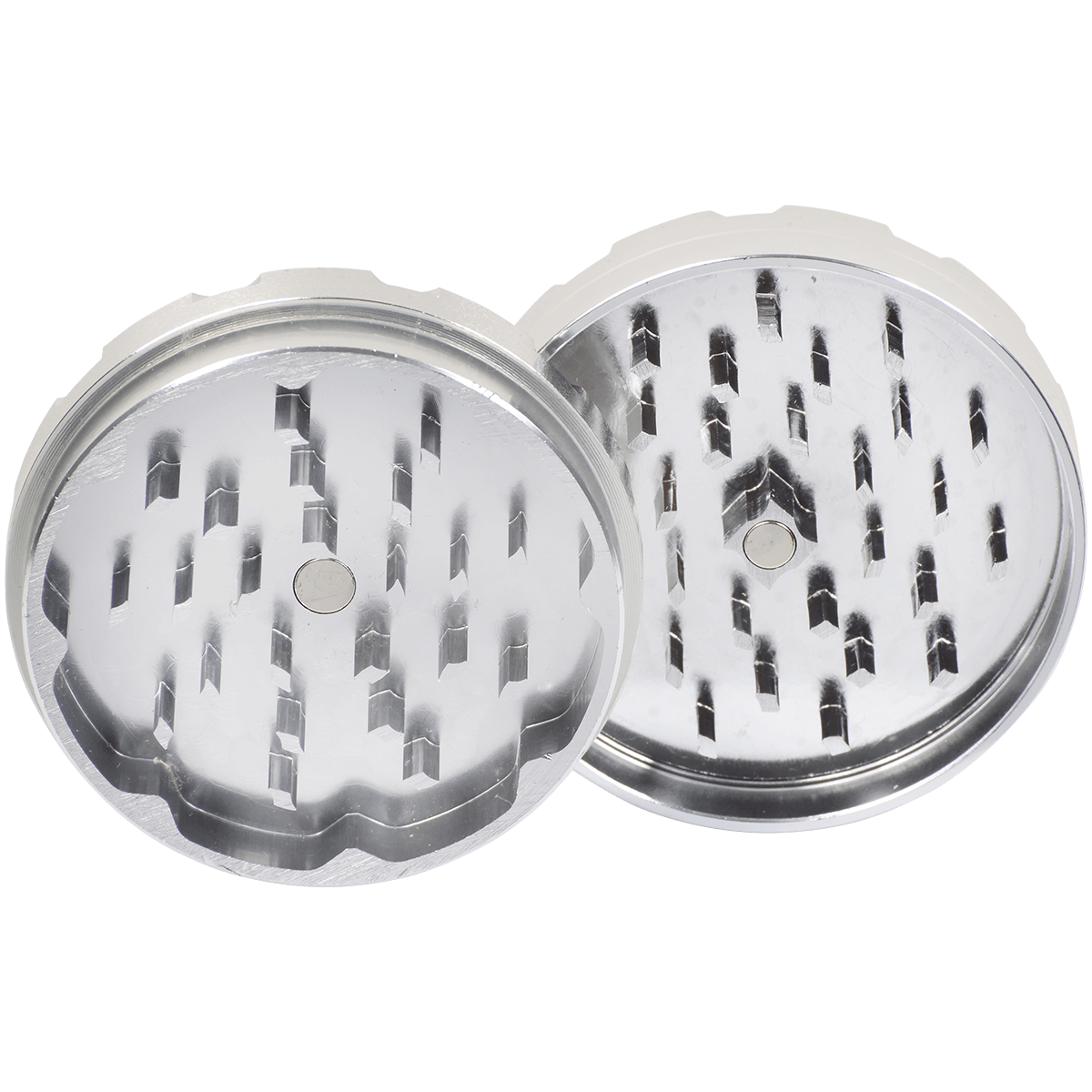 Tobacco Grinder 2.5" Silver Two Piece