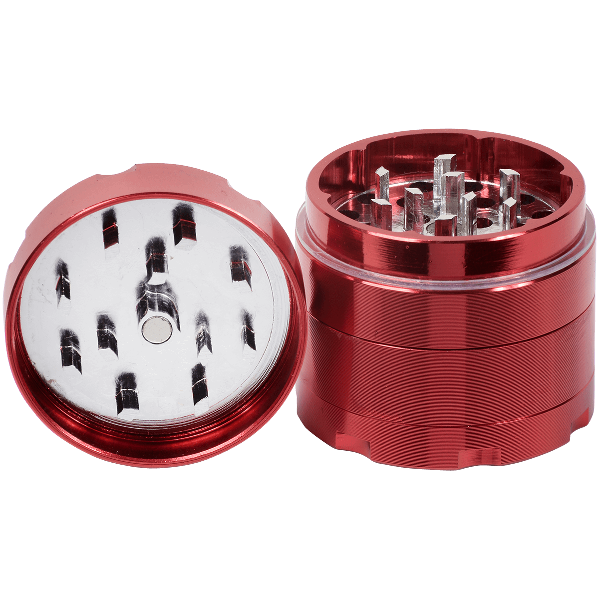 Tobacco Grinder 1.5" Red Four Piece