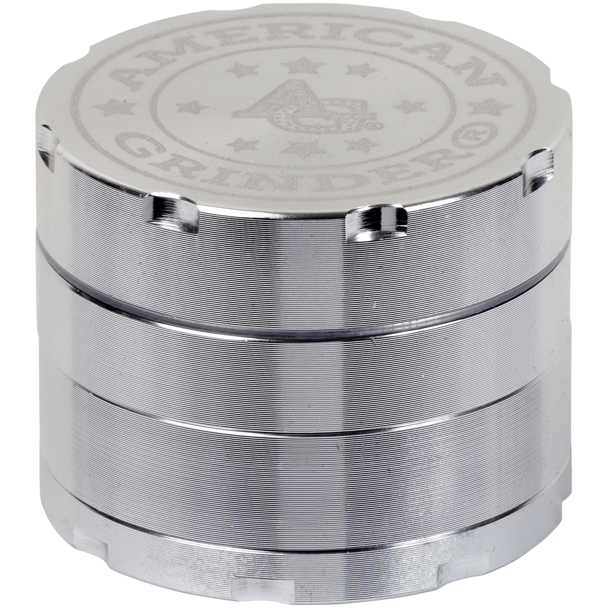 Tobacco Grinder 2.0" Silver Four Piece
