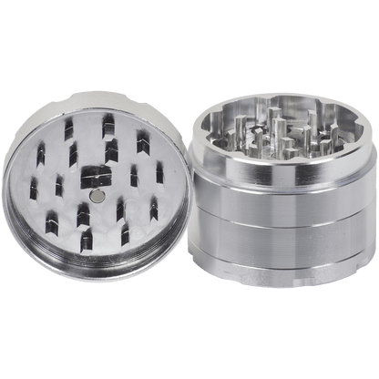 Tobacco Grinder 2.0" Silver Four Piece