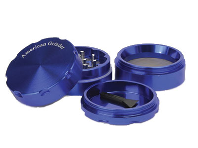 Tobacco Grinder 2.0" Blue Four Piece