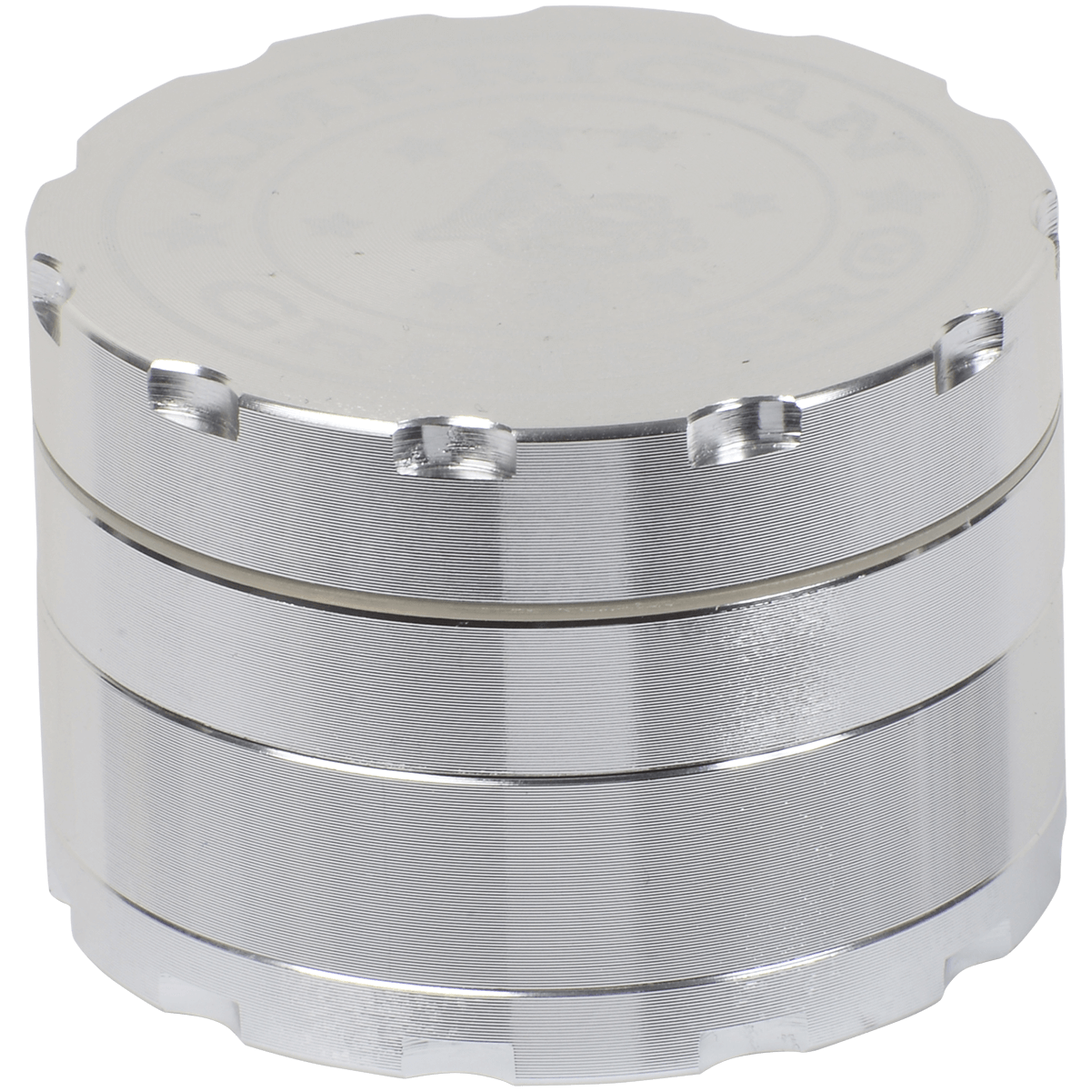 Tobacco Grinder 2.5" Silver Four Piece