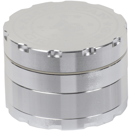 Tobacco Grinder 2.5" Silver Four Piece
