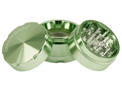 Tobacco Grinder 1.5" Green Four Piece