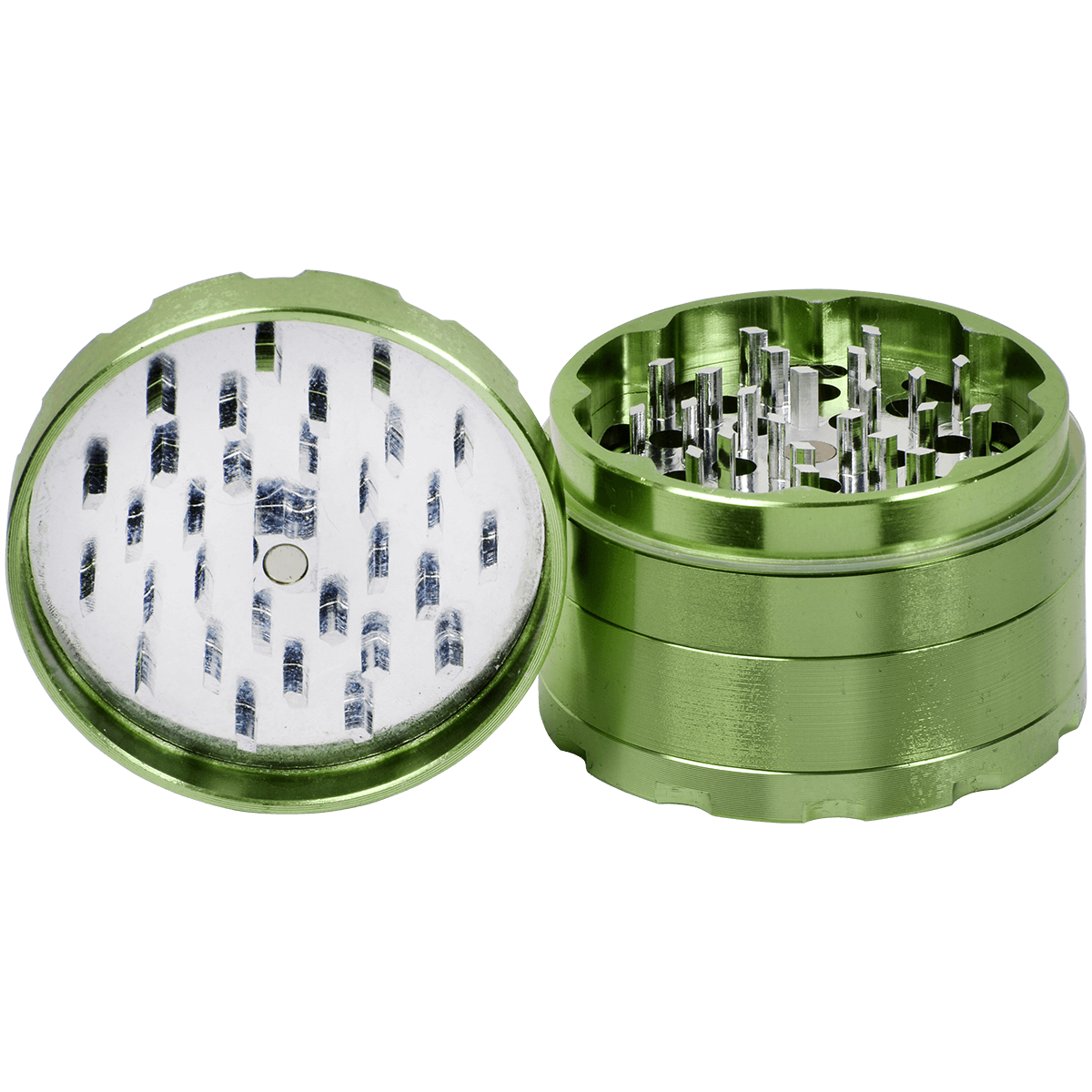 Tobacco Grinder 2.5" Green Four Piece