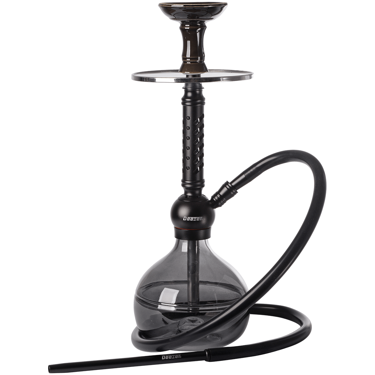 Hookah Pipe Deezer Hydro Black 1 Hose (2 Hose Capacity) 17" In A Box