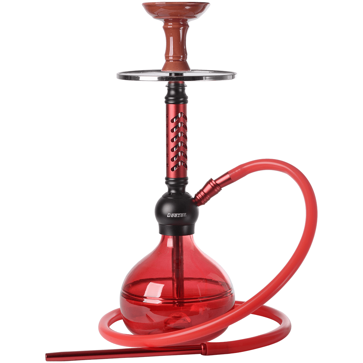 Hookah Pipe Deezer Hydro Red 1 Hose (2 Hose Capacity) 17" In A Box