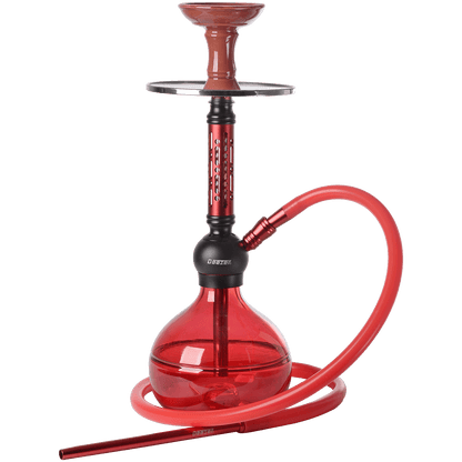 Hookah Pipe Deezer Bedro Red 1 Hose (2 Hose Capacity) 17" In A Box