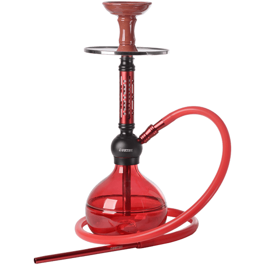 Hookah Pipe Deezer Bedro Red 1 Hose (2 Hose Capacity) 17" In A Box