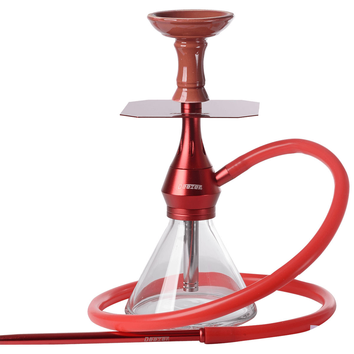 Hookah Pipes Deezer Trigger Red 1 Hose (2 Hose Capacity) 13" In A Box