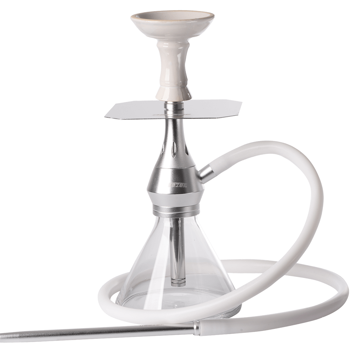 Hookah Pipes Deezer Trigger Silver 1 Hose (2 Hose Capacity) 13" In A Box