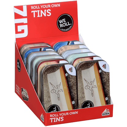 **TINS TOBACCO GIZEH ASSORTED COLLECTOR TINS 12 CT. DISPLAY