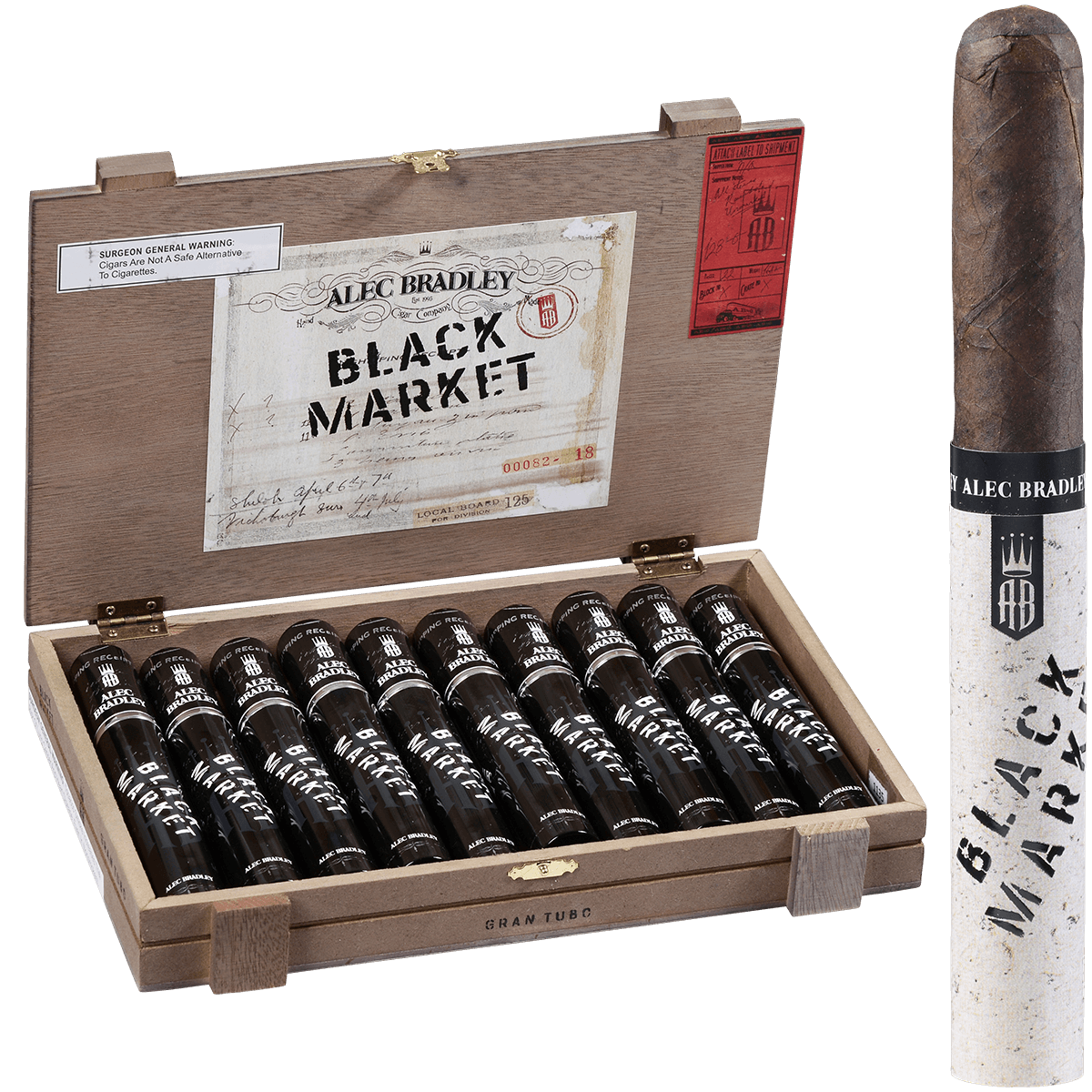 Alec Bradley Black Market Tubes Toro 10 Ct. Box 6.5X52