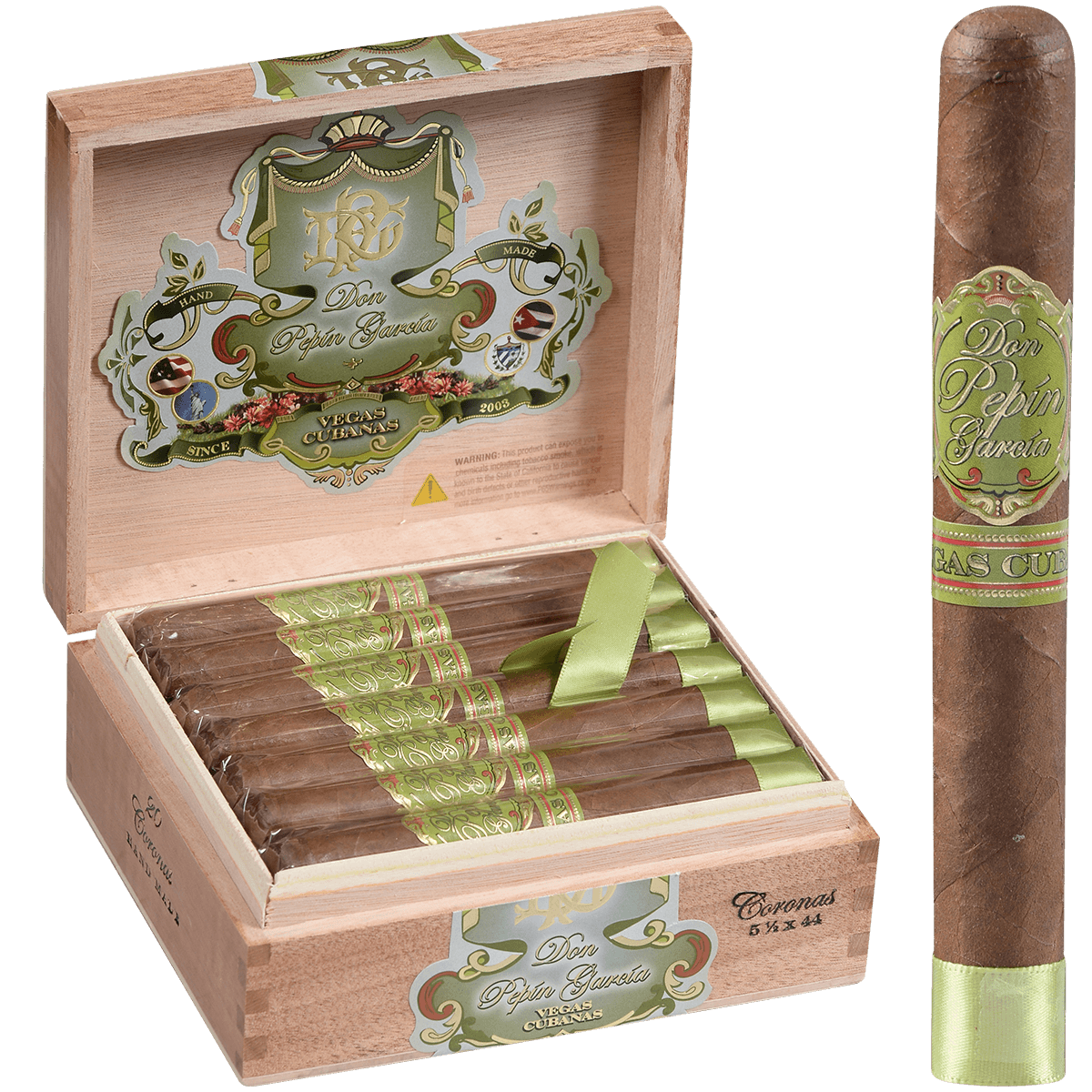 Don Pepin Garcia Green Vegas Cubanas Coronas 20Ct. Box 5 1/2 X 44