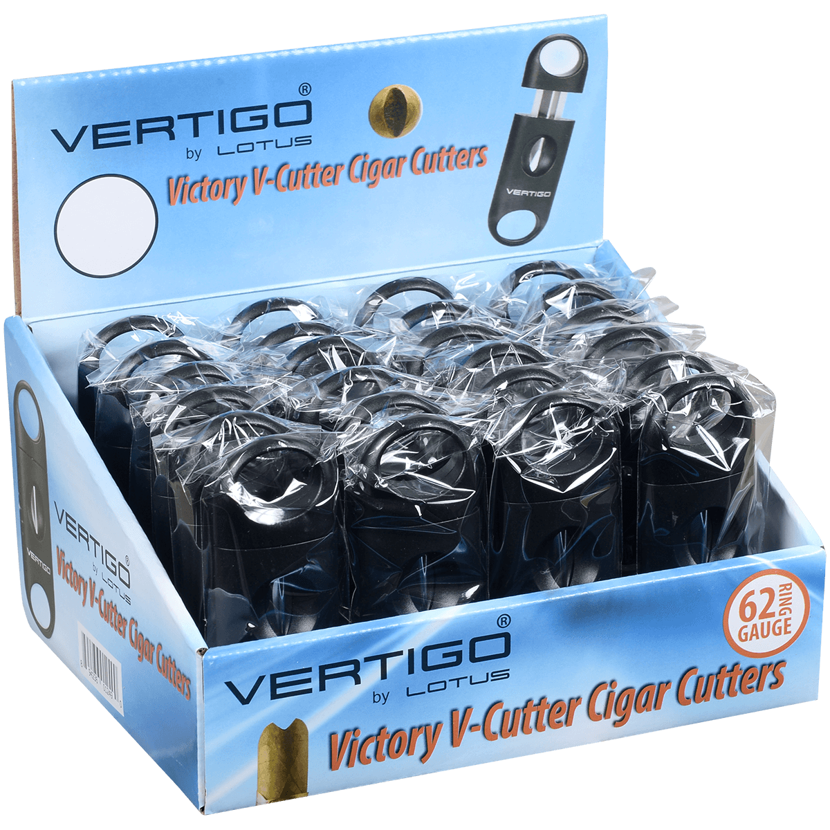 Vertigo Cigar Cutter Victory V 60 Ring Gauge 24 Ct. Display