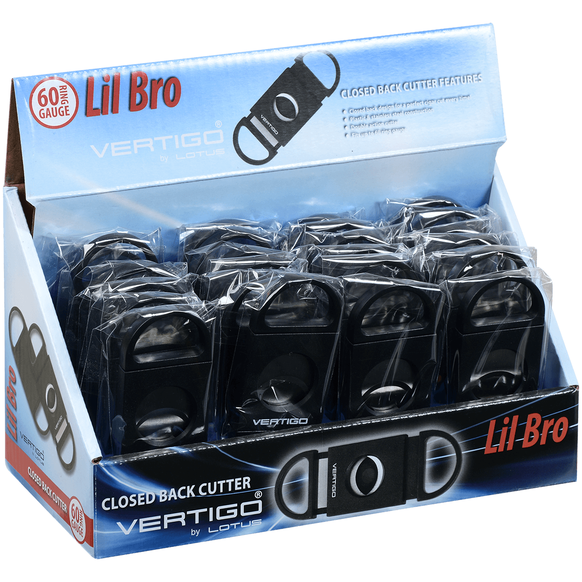 Vertigo Cigar Cutter Lil Bro 60 Ring Gauge 24 Ct. Display