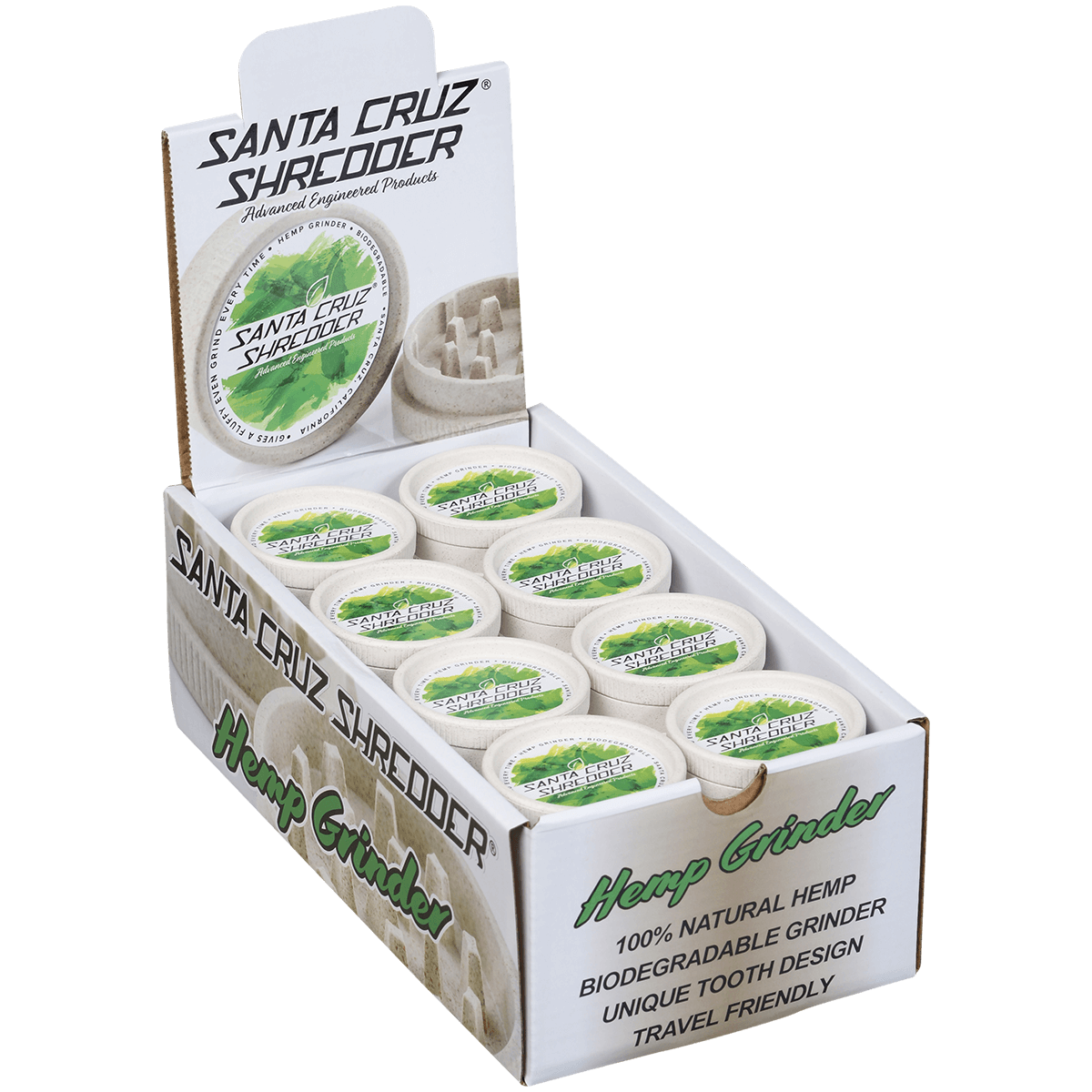 Grinder Santa Cruz Shredder 2.13" Hemp Two Piece 24 Ct. Display