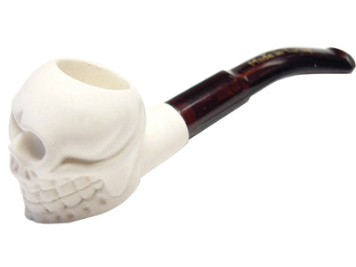 Pipes Mini Meerschaum Skull Design In Bubble Bag