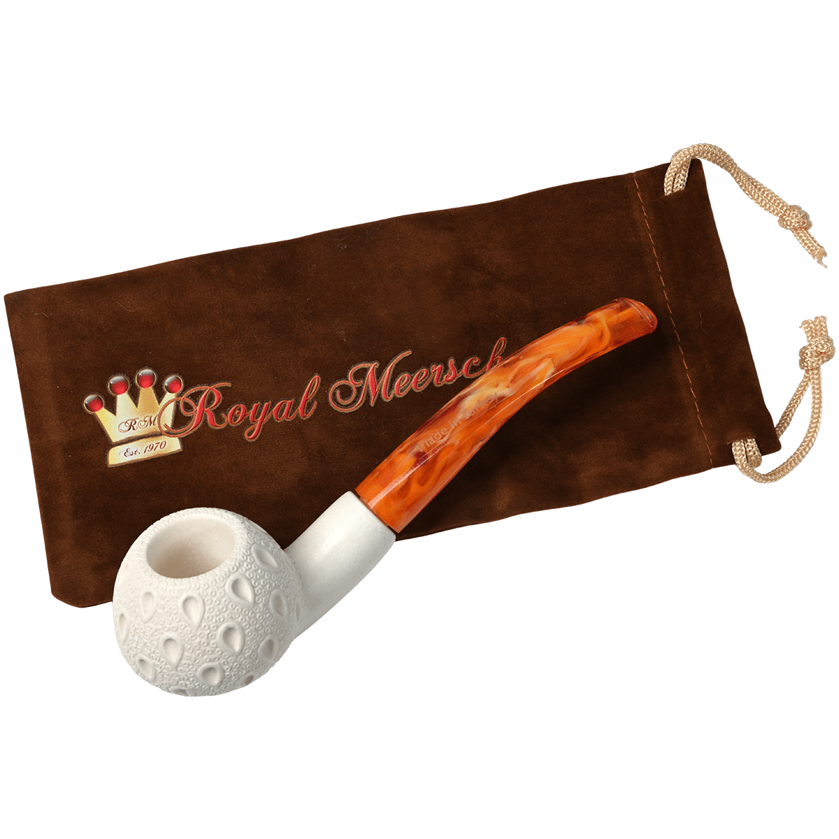 Royal Meerschaum Pipes Regular Apple Lattice Bent