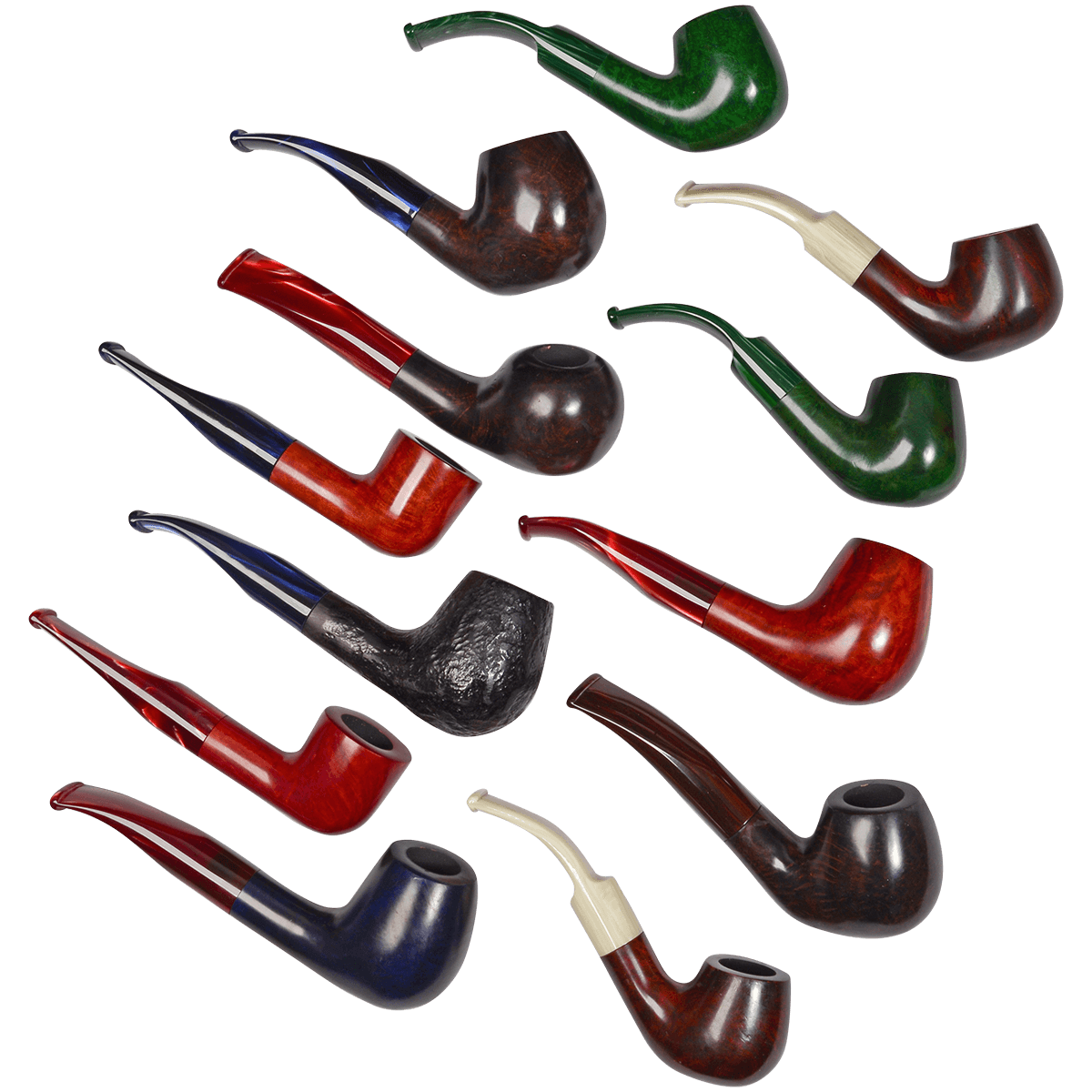 Pipes Premium German Briar Assortment 12 Ct. Box