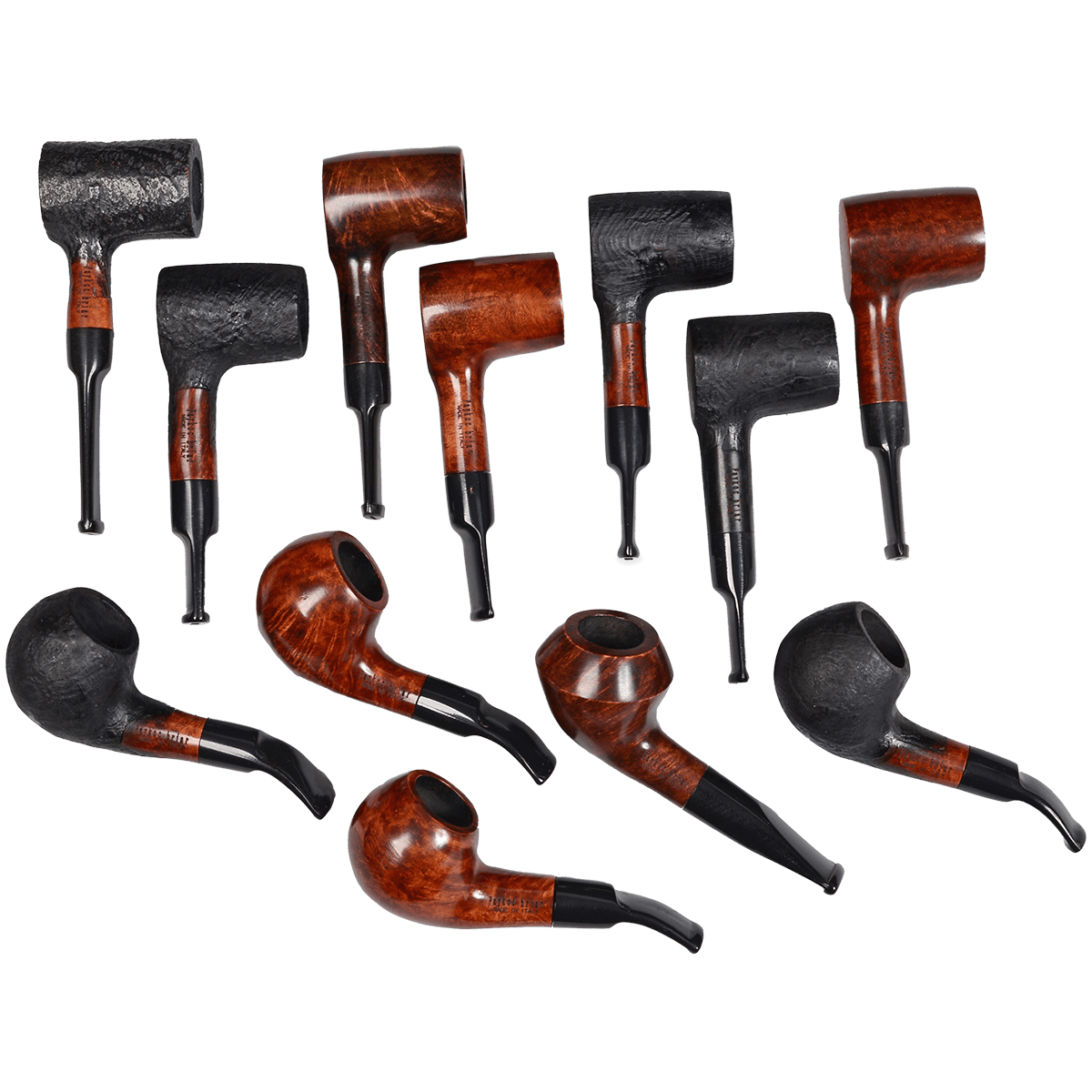 Pipes Premium Italian Briar Assortment 12 Ct. Box