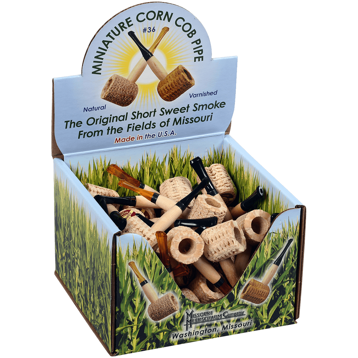 Pipes Miss. Meerschaum Corn Cob 36N Miniature 36 Ct. Box