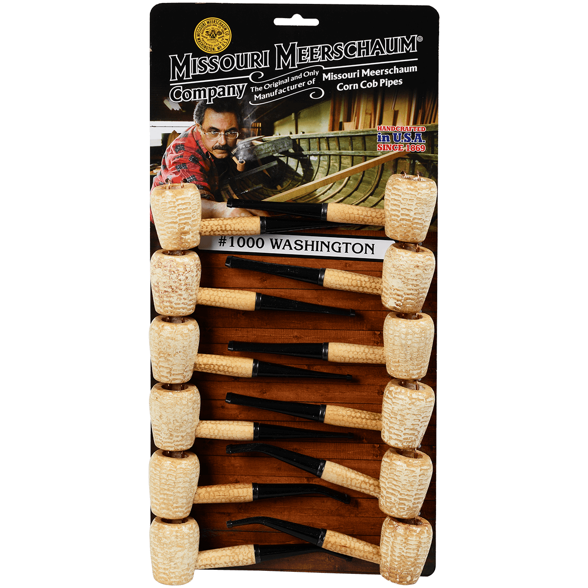 Pipes Miss. Meerschaum Corn Cob 1000 Washington 12 Ct. Card