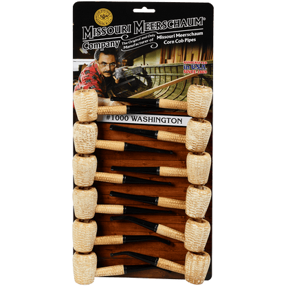 Pipes Miss. Meerschaum Corn Cob 1000 Washington 12 Ct. Card