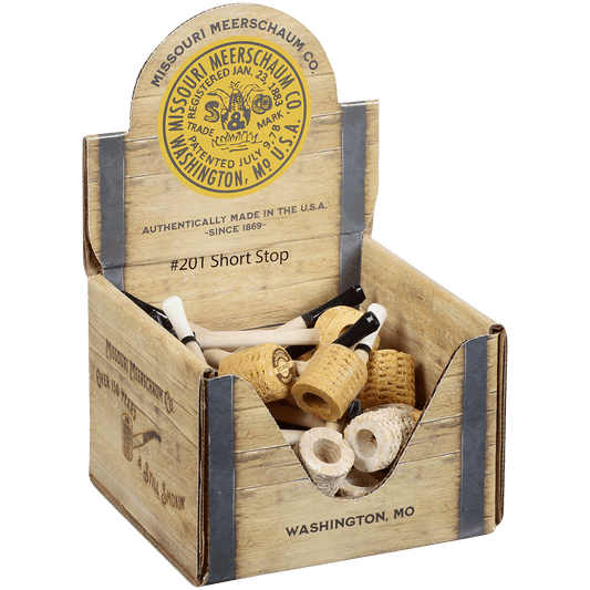 Pipes Miss. Meerschaum Corn Cob 201 Short Stop 24 Ct. Card