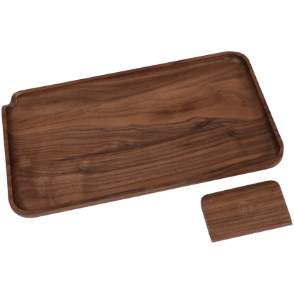 Rolling Tray Marley Natural Black Walnut Wood 12" X 7"