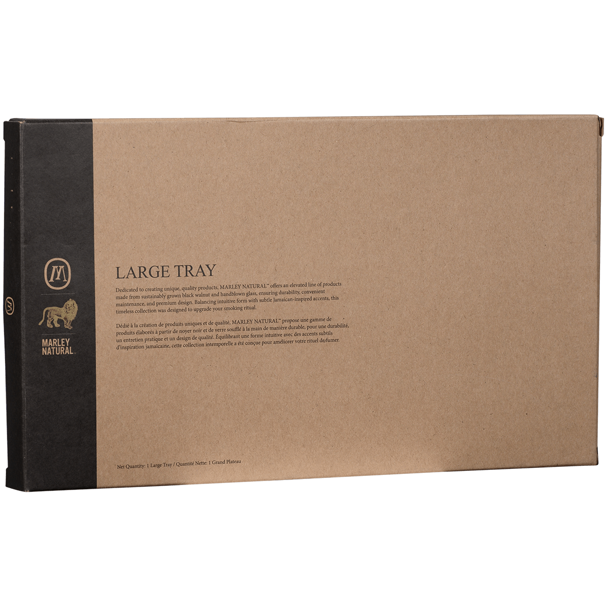 Rolling Tray Marley Natural Black Walnut Wood 12" X 7"