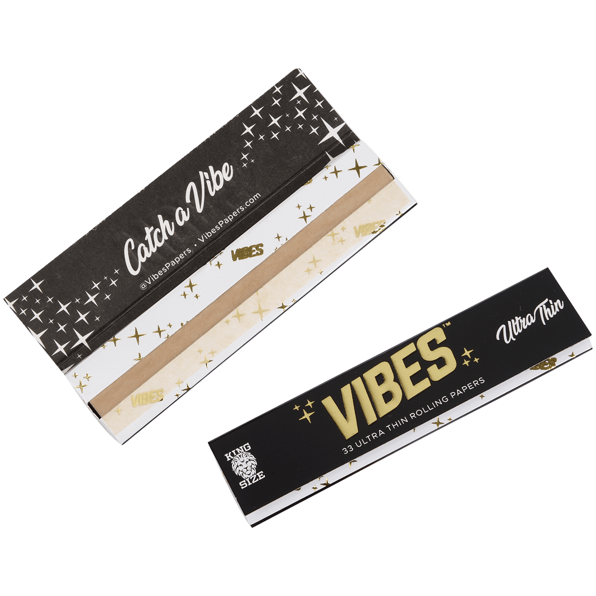 **VIBES -PAPERS- KING SIZE SLIM - ULTRA THIN (BLK) 50 BOOKLETS PER BOX 33 PAPERS PER BOOKLET