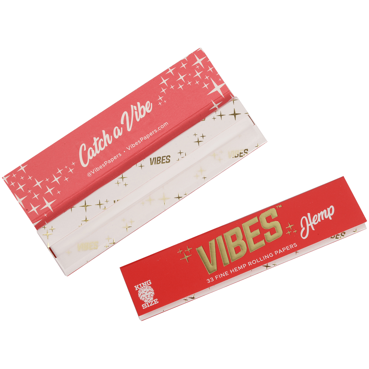 **VIBES - PAPERS - KING SIZE SLIM - HEMP (RED) 50 BOOKLETS PER BOX 33 PAPERS PER BOOKLET