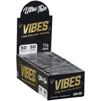 **VIBES - PAPERS - 1 1/4 - ULTRA THIN (BLK) 50 BOOKLETS PER BOX 50 PAPERS PER BOOKLET