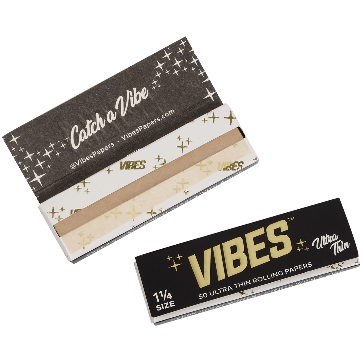 **VIBES - PAPERS - 1 1/4 - ULTRA THIN (BLK) 50 BOOKLETS PER BOX 50 PAPERS PER BOOKLET