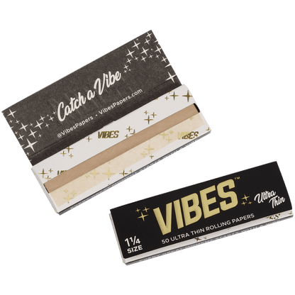 **VIBES - PAPERS - 1 1/4 - ULTRA THIN (BLK) 50 BOOKLETS PER BOX 50 PAPERS PER BOOKLET