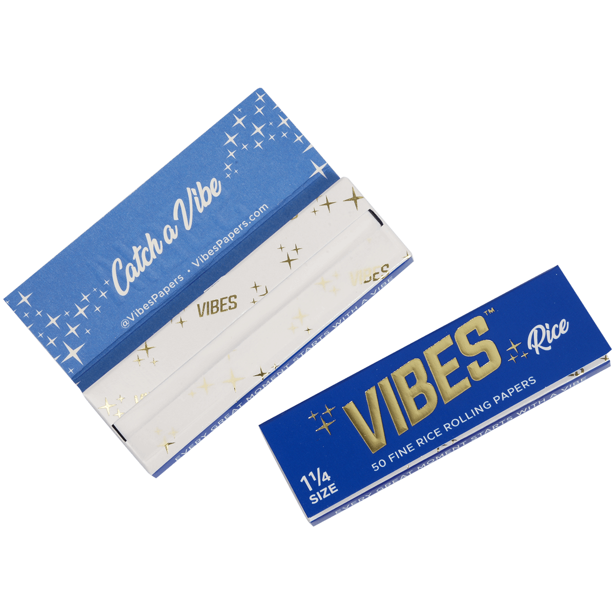 **VIBES - PAPERS - 1 1/4 - RICE (BLU) 50 BOOKLETS PER BOX 50 PAPERS PER BOOKLET