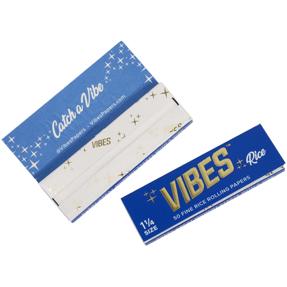 **VIBES - PAPERS - 1 1/4 - RICE (BLU) 50 BOOKLETS PER BOX 50 PAPERS PER BOOKLET