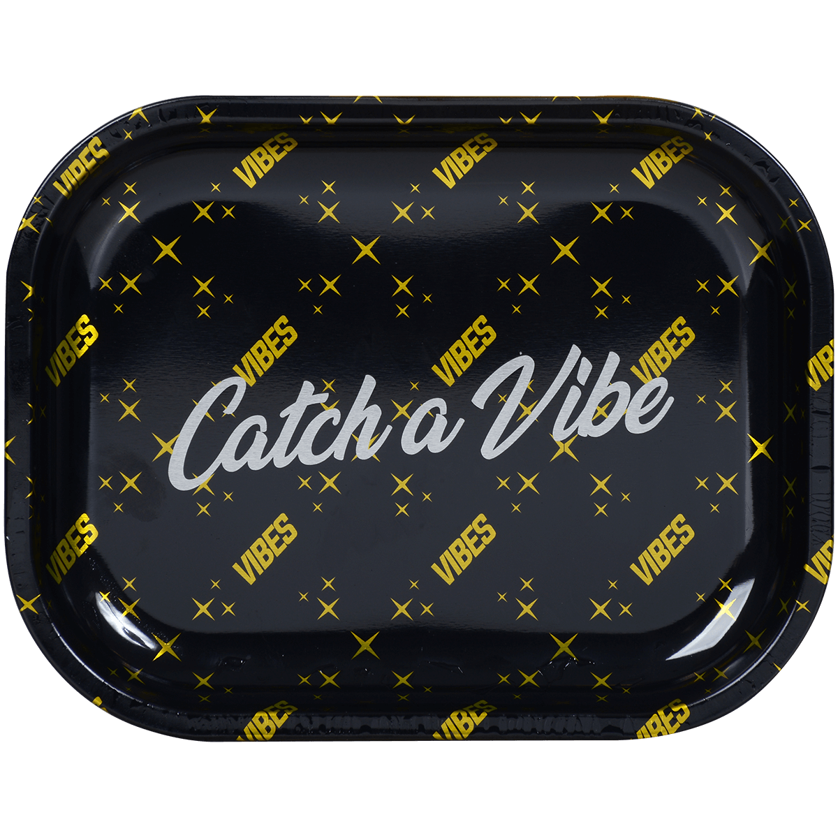 Vibes - Small Aluminum Tray (Catch A Vibe) - Black Gold Silver