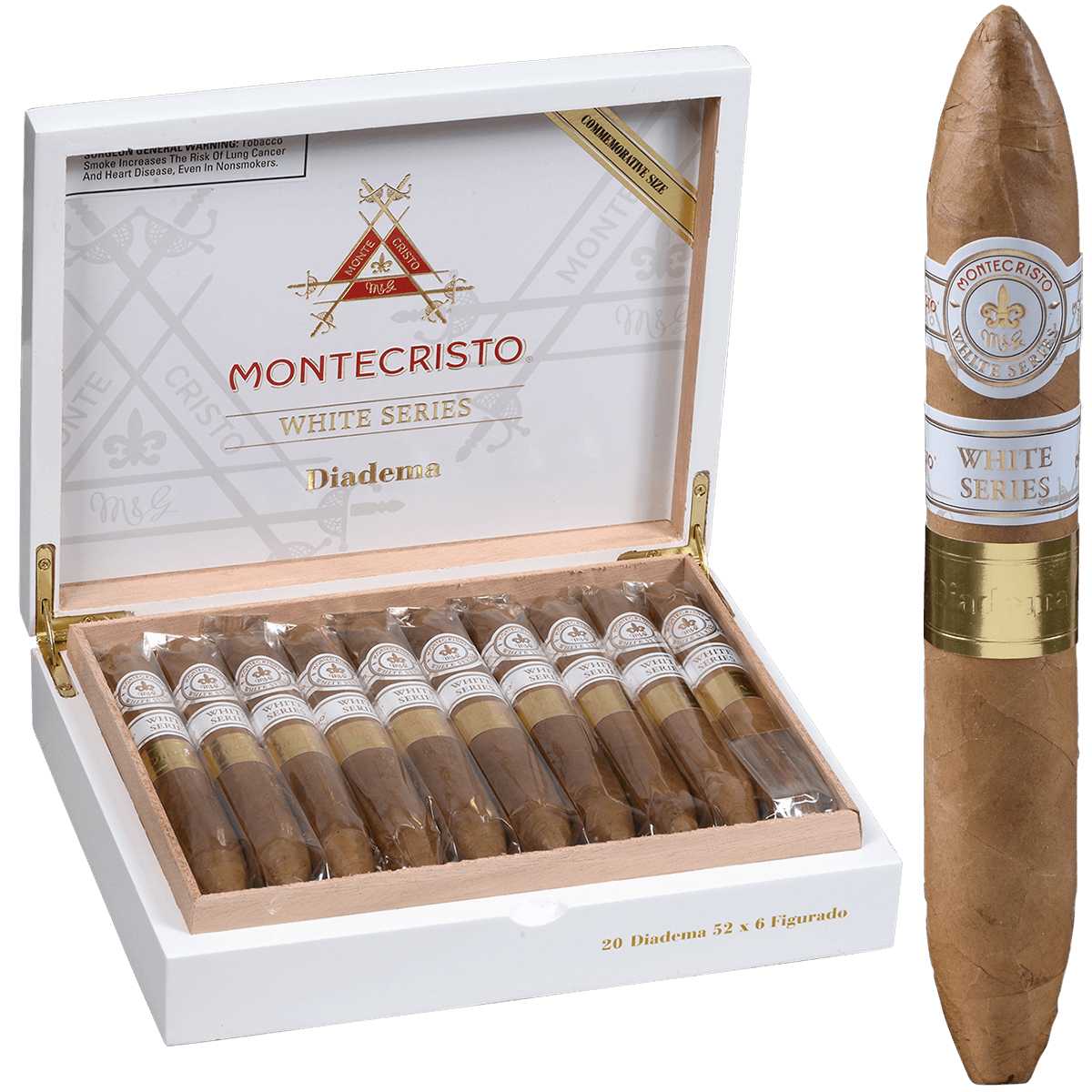 Montecristo White Figurado 20 Ct. Box 6.00X52