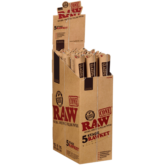 Papers Raw Pre-Rolled Classic Cone 15/5 Stage Ct. Packs