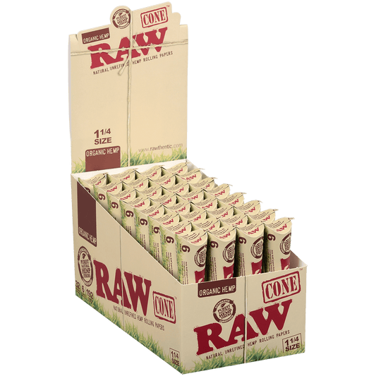 Papers Raw Organic Hemp Pre-Rolled Cones 1 ¼ - 32/6 Ct. Display
