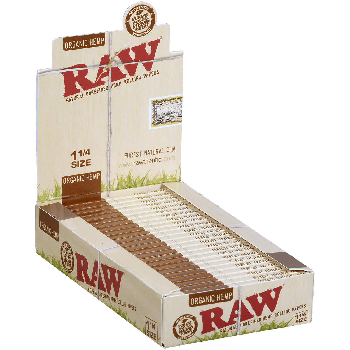 Papers Raw Organic Hemp 1 1/4" 24/50 Ct. Box